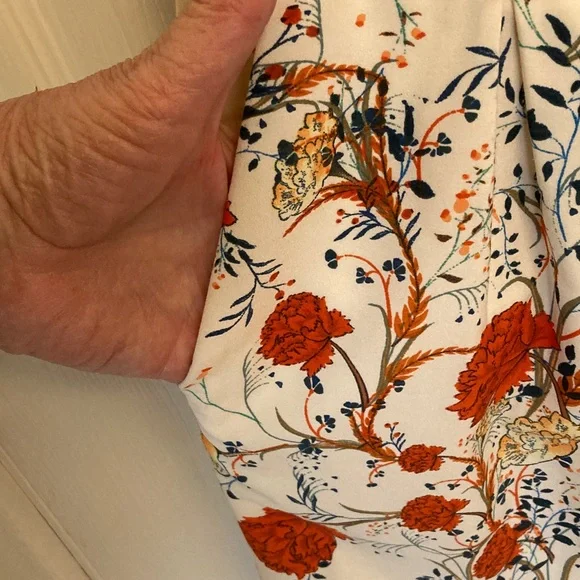 Jasmine & Juliana Floral Sleeveless Romper in Cream Orange Blooms - Picture 7 of 11